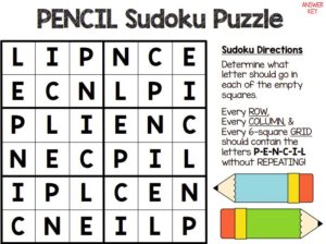 pencil sudoku puzzle solution