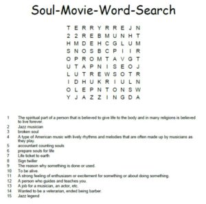Soul Movie Word Search