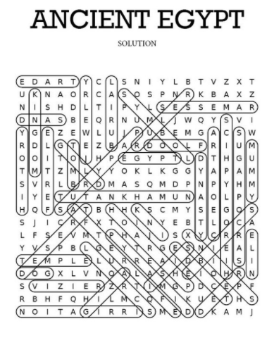 Ancient Egypt Word Search 1 Solution