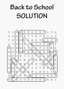 back to school puzzle solution