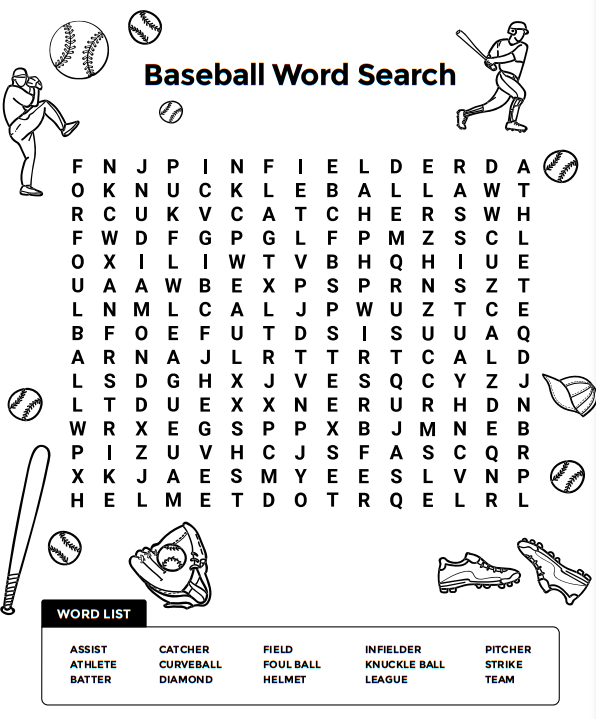 Baseball Word Search 3