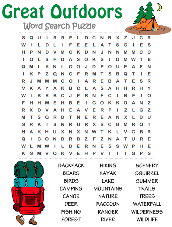 Camping Word Search 3