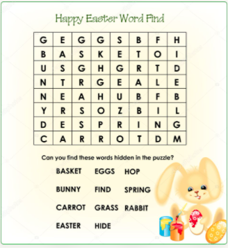 Easy Easter Word Search 2