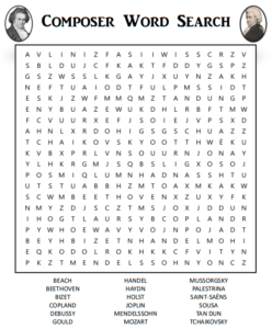 Famous Composers Word Search 1