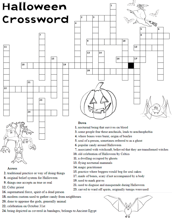 Halloween Crossword Puzzle 2