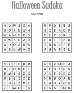 Halloween Sudoku 1 Solution