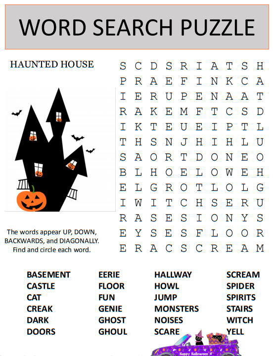 Haunted House Word Search 2