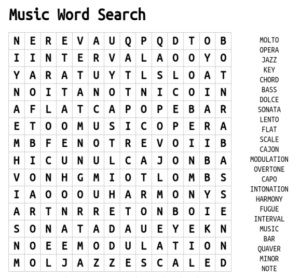 Music Word Search 1