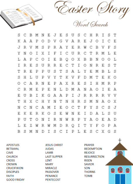 Religious Easter Word Search 1