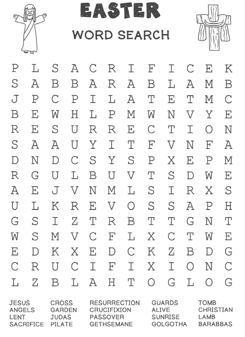 Religious Easter Word Search 2