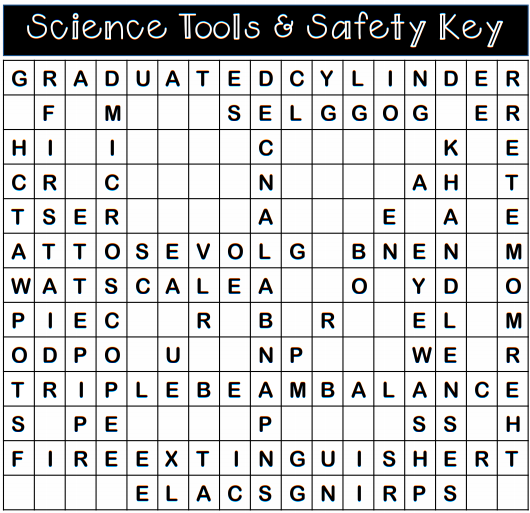Science Word Search 2 Soltution