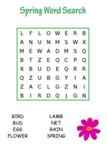 easy spring word search puzzle