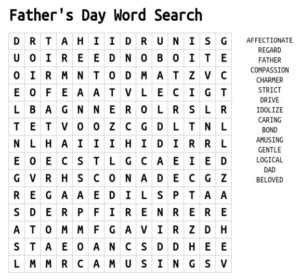 Father's Day Word Search 1