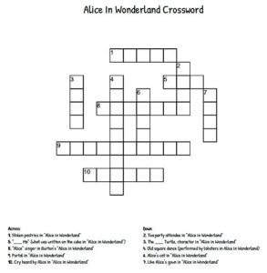 Alice In Wonderland Crossword 
