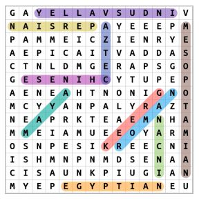 Ancient Civilizations Word Search Solution