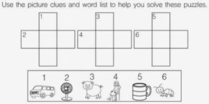 simple crossword puzzle example with pictures as clues