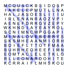 Disney Characters Word Search Solution