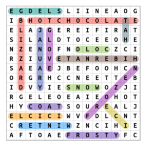 Easy Winter Word Search Puzzle Answers