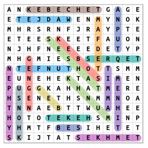 Egyptian Gods Word Search Solution