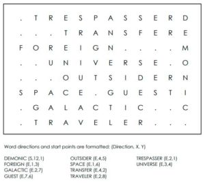 alien Life Word Search For Kids Solution