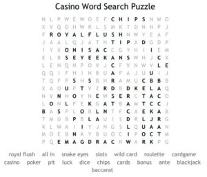 Casino Word Search Solution