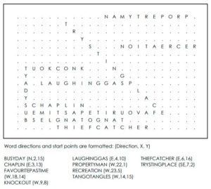 Charlie Chaplin Movie Names Word Search Solution