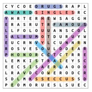 Elvis Presley Vocabulary Word Search For Kids Solution