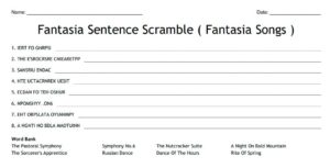 Fantasia Sentence Scramble