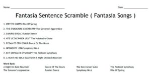 Fantasia Sentence Scramble Solution