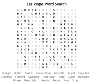 Las Vegas Word Search Solution