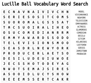 Lucille Ball Vocabulary Word Search 