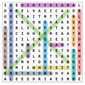 Michael Jackson Song names Word search Solution