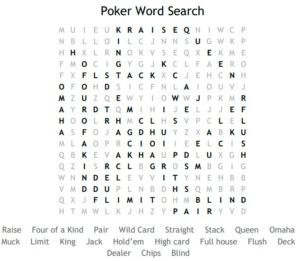Poker Word Search Solution