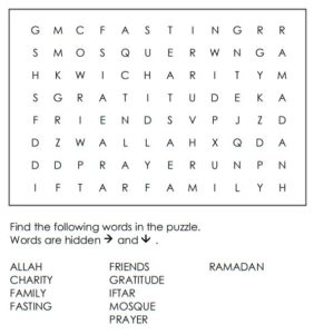 Ramadan Vocabulary Word Search 