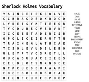 Sherlock Holmes Vocabulary Word Search 