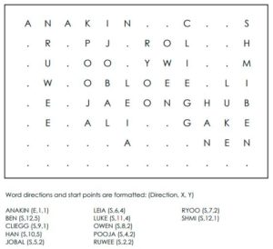 Stars Wars Character Names Word Search Solution