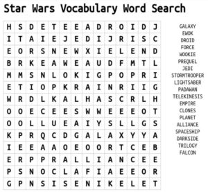 Star Wars vocabulary Word Search