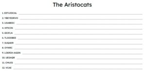 The Aristocats Word Scramble