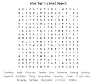 Wine Tasting Word Search 