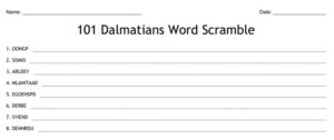 101 Dalmatians Word Scramble