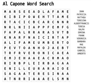 Al Capone Word Search