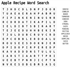 Apple Recipe Word Search 
