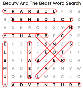 Beauty And The Beast Word Search Answers