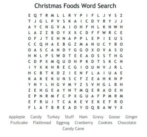 Christmas Foods Word Search 