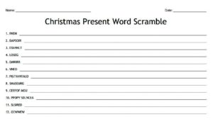 Christmas Present Word Scramble