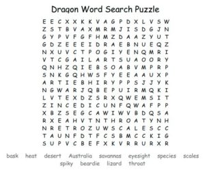 Dragon word Search Puzzle