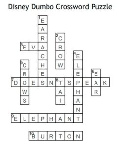 Dumbo Crossword Puzzle Solution