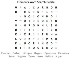 Elements Word Search Puzzle Solution