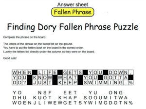 Finding Dory Fallen Phrase Puzzle Solution