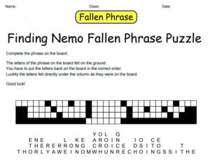 Finding Nemo Fallen Phrase Puzzle